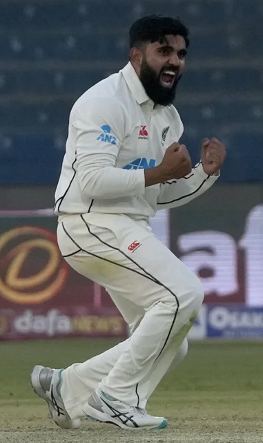 Ajaz Patel gets the early breakthrough for the Blackcaps